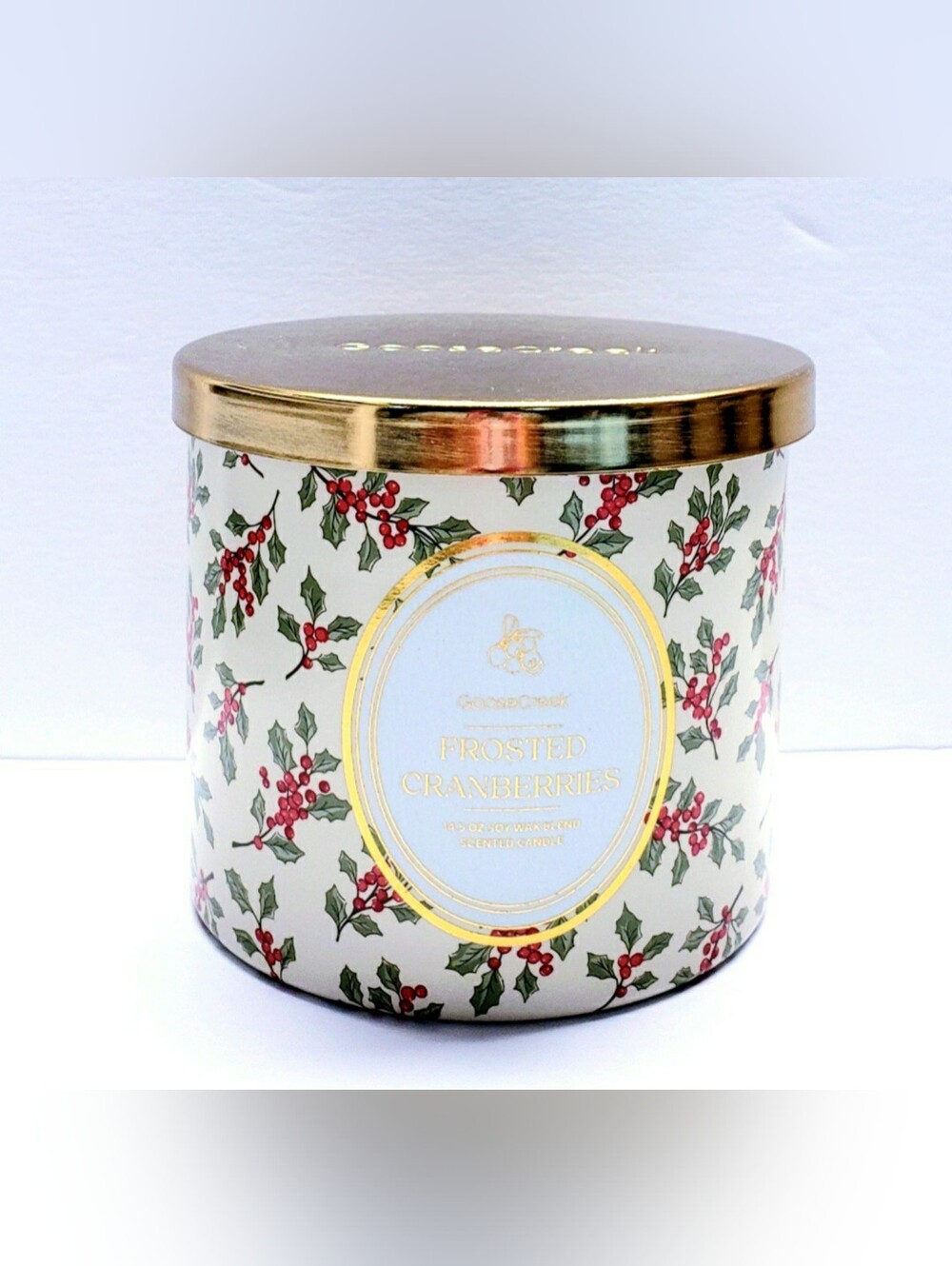 Goose Creek FROSTED CRANBERRIES Large 3-Wick Scented Candle, 14.5 oz